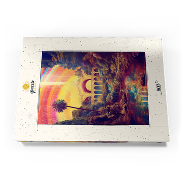 Darstellung des Puzzle Motivs Enchanted Jungle Bridge with Radiant Rainbow Sky 500 Puzzle Schachtel Ansicht3