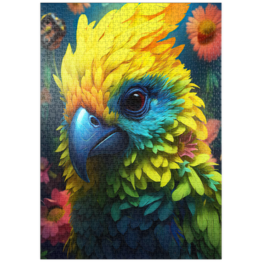 Darstellung des Puzzle Motivs puzzleplate Vibrant Tropical Parrot with Lush Feather Details 1000 Puzzle