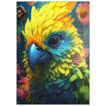 Darstellung des Puzzle Motivs puzzleplate Vibrant Tropical Parrot with Lush Feather Details 100 Puzzle