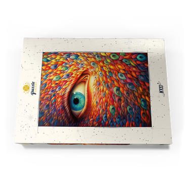 Darstellung des Puzzle Motivs Surreal Eye with Vivid Feather-Like Patterns 1000 Puzzle Schachtel Ansicht3