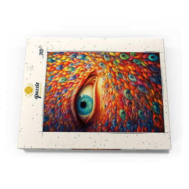 Darstellung des Puzzle Motivs Surreal Eye with Vivid Feather-Like Patterns 200 Puzzle Schachtel Ansicht3