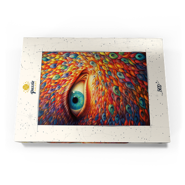 Darstellung des Puzzle Motivs Surreal Eye with Vivid Feather-Like Patterns 500 Puzzle Schachtel Ansicht3
