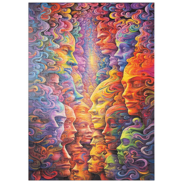 Darstellung des Puzzle Motivs puzzleplate Surreal Faces in Vivid Abstract Flow 200 Puzzle