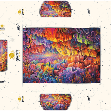 Darstellung des Puzzle Motivs Surreal Faces in Vivid Abstract Flow 200 Puzzle Schachtel 3D Modell