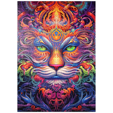 Darstellung des Puzzle Motivs puzzleplate Mystical Psychedelic Cat 1000 Puzzle