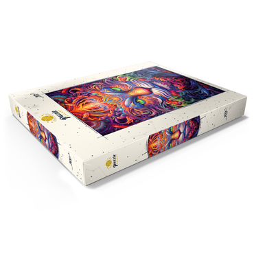 Darstellung des Puzzle Motivs Mystical Psychedelic Cat 200 Puzzle Schachtel Ansicht1