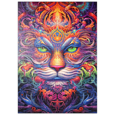 Darstellung des Puzzle Motivs puzzleplate Mystical Psychedelic Cat 200 Puzzle