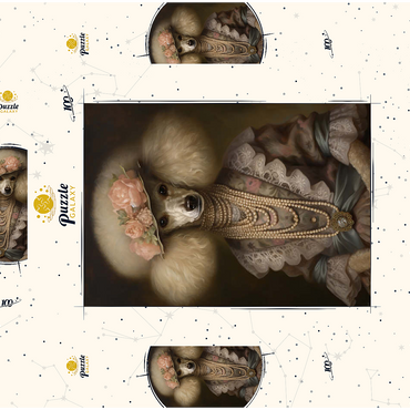 Darstellung des Puzzle Motivs Regal Victorian Poodle 100 Puzzle Schachtel 3D Modell