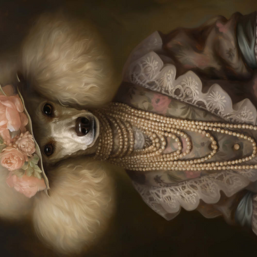 Darstellung des Puzzle Motivs Regal Victorian Poodle 500 Puzzle 3D Modell