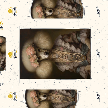 Darstellung des Puzzle Motivs Regal Victorian Poodle 500 Puzzle Schachtel 3D Modell