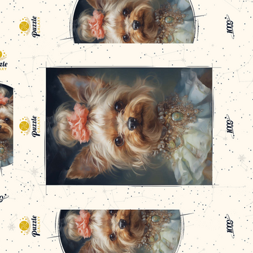 Darstellung des Puzzle Motivs Elegant Victorian Yorkshire Terrier 1000 Puzzle Schachtel 3D Modell