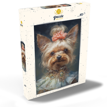 Darstellung des Puzzle Motivs Elegant Victorian Yorkshire Terrier 100 Puzzle Schachtel Ansicht2