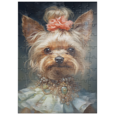 Darstellung des Puzzle Motivs puzzleplate Elegant Victorian Yorkshire Terrier 100 Puzzle