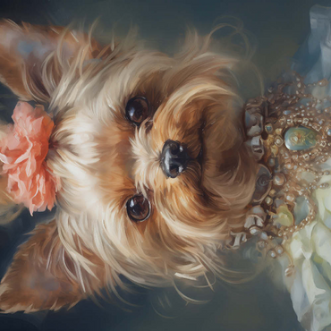 Darstellung des Puzzle Motivs Elegant Victorian Yorkshire Terrier 200 Puzzle 3D Modell
