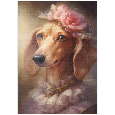 Darstellung des Puzzle Motivs puzzleplate Regal Victorian Dachshund Portrait 1000 Puzzle