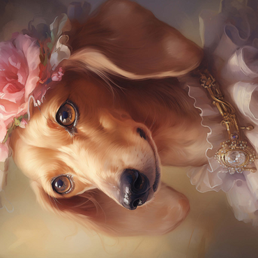 Darstellung des Puzzle Motivs Regal Victorian Dachshund Portrait 1000 Puzzle 3D Modell