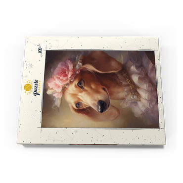 Darstellung des Puzzle Motivs Regal Victorian Dachshund Portrait 100 Puzzle Schachtel Ansicht3