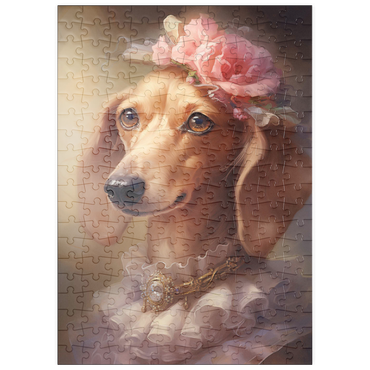 Darstellung des Puzzle Motivs puzzleplate Regal Victorian Dachshund Portrait 200 Puzzle