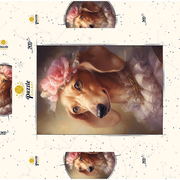 Darstellung des Puzzle Motivs Regal Victorian Dachshund Portrait 200 Puzzle Schachtel 3D Modell