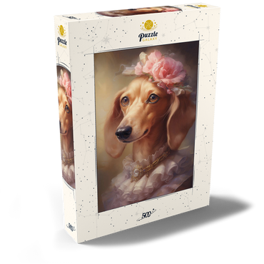 Darstellung des Puzzle Motivs Regal Victorian Dachshund Portrait 500 Puzzle Schachtel Ansicht2