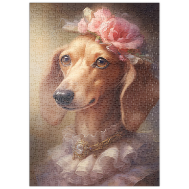 Darstellung des Puzzle Motivs puzzleplate Regal Victorian Dachshund Portrait 500 Puzzle