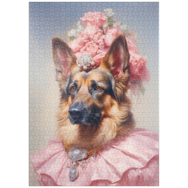 Darstellung des Puzzle Motivs puzzleplate Regal Victorian German Shepherd Portrait 1000 Puzzle