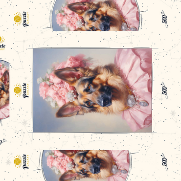 Darstellung des Puzzle Motivs Regal Victorian German Shepherd Portrait 500 Puzzle Schachtel 3D Modell