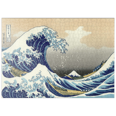 Darstellung des Puzzle Motivs puzzleplate The Great Wave off Kanagawa, Katsushika Hokusai - Iconic Japanese Art 500 Puzzle