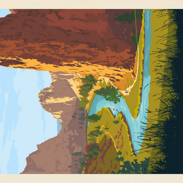 Darstellung des Puzzle Motivs Smith Rock State Park, Oregon 100 Puzzle 3D Modell