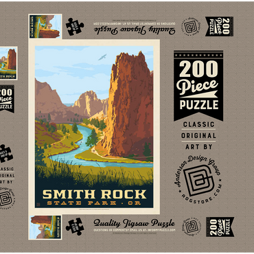 Darstellung des Puzzle Motivs Smith Rock State Park, Oregon 200 Puzzle Schachtel 3D Modell