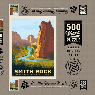 Darstellung des Puzzle Motivs Smith Rock State Park, Oregon 500 Puzzle Schachtel 3D Modell
