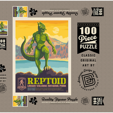 Darstellung des Puzzle Motivs Legends Of The National Parks: Lassen Volcanic's Reptoid 100 Puzzle Schachtel 3D Modell