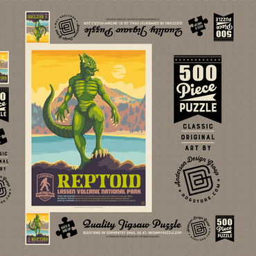 Darstellung des Puzzle Motivs Legends Of The National Parks: Lassen Volcanic's Reptoid 500 Puzzle Schachtel 3D Modell