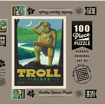 Darstellung des Puzzle Motivs Mythical Creatures: Troll (Finland) 100 Puzzle Schachtel 3D Modell