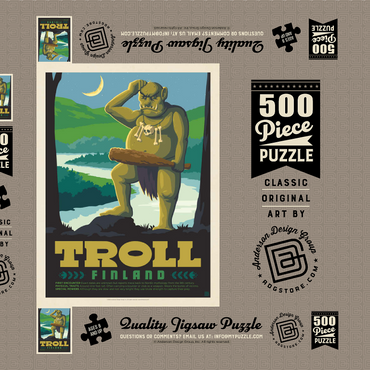Darstellung des Puzzle Motivs Mythical Creatures: Troll (Finland) 500 Puzzle Schachtel 3D Modell