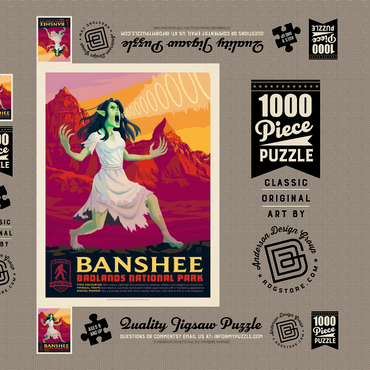 Darstellung des Puzzle Motivs Legends Of The National Parks: Badland's Banshee 1000 Puzzle Schachtel 3D Modell