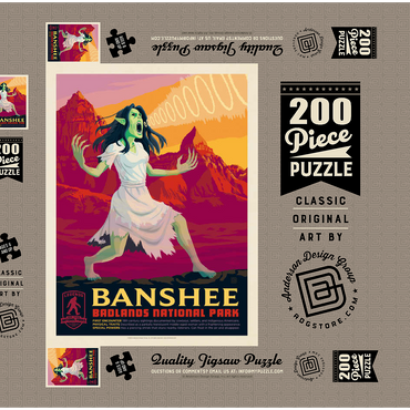 Darstellung des Puzzle Motivs Legends Of The National Parks: Badland's Banshee 200 Puzzle Schachtel 3D Modell