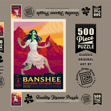 Darstellung des Puzzle Motivs Legends Of The National Parks: Badland's Banshee 500 Puzzle Schachtel 3D Modell
