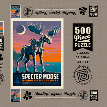 Darstellung des Puzzle Motivs Legends Of The National Parks: Acadia's Specter Moose 500 Puzzle Schachtel 3D Modell