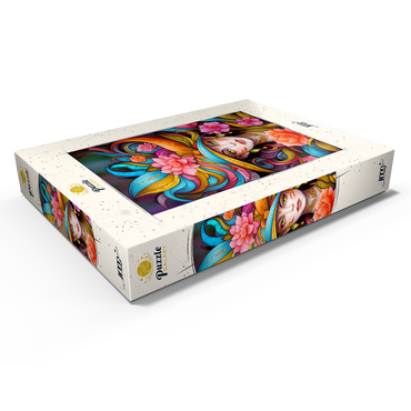 Darstellung des Puzzle Motivs Vibrant Floral Lady with Exotic Elegance 1000 Puzzle Schachtel Ansicht1