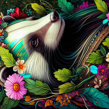 Darstellung des Puzzle Motivs Floral Crowned Badger in Enchanted Forest 200 Puzzle 3D Modell