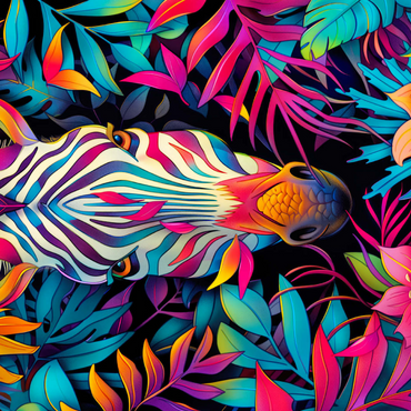 Darstellung des Puzzle Motivs Vibrant Zebra in Tropical Jungle 1000 Puzzle 3D Modell