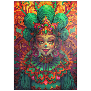 Darstellung des Puzzle Motivs puzzleplate Vibrant Fantasy Woman in Ornate Cultural Attire 100 Puzzle