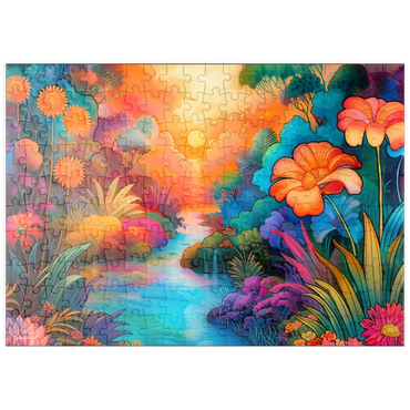Darstellung des Puzzle Motivs puzzleplate Fantasy River Valley with Vibrant Sunset 200 Puzzle