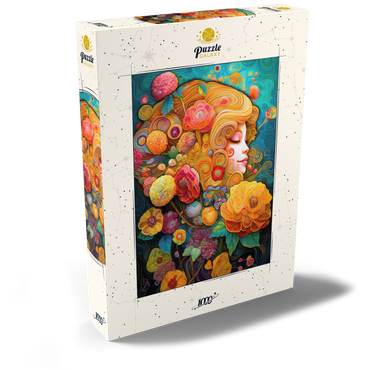 Darstellung des Puzzle Motivs Golden Floral Dreams in Swirling Harmony 1000 Puzzle Schachtel Ansicht2