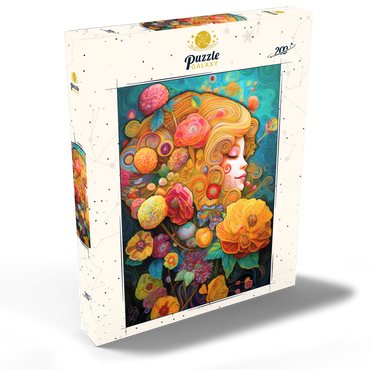 Darstellung des Puzzle Motivs Golden Floral Dreams in Swirling Harmony 200 Puzzle Schachtel Ansicht2