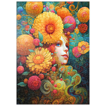 Darstellung des Puzzle Motivs puzzleplate Sunlit Blossoms and Raspberry Dreams 500 Puzzle