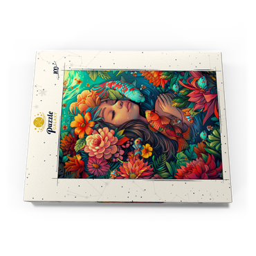 Darstellung des Puzzle Motivs Underwater Dream with Koi and Blooms 100 Puzzle Schachtel Ansicht3