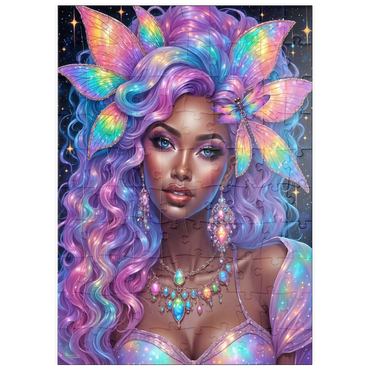 Darstellung des Puzzle Motivs puzzleplate Celestial Goddess with Rainbow Hair and Cosmic Jewelry 100 Puzzle