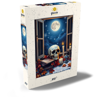 Darstellung des Puzzle Motivs Mystical Still Life with Skull, Candles, and Full Moon 1000 Puzzle Schachtel Ansicht2